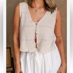 Double Zero Cream Knit Women's Top Vest